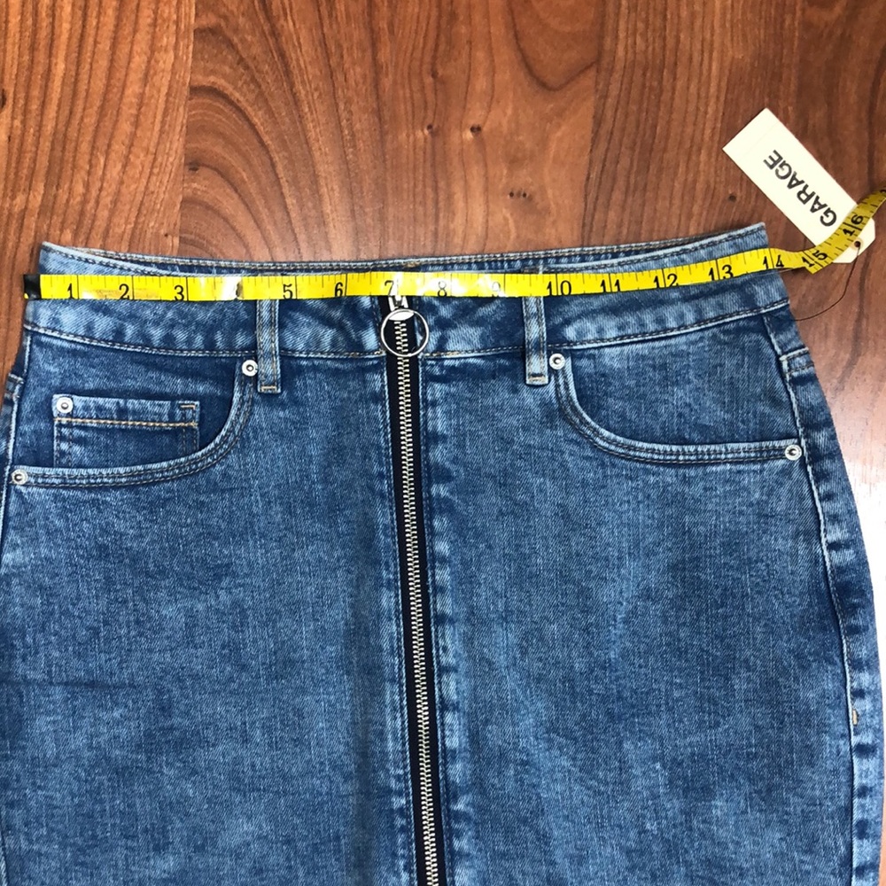 GARAGE Denim Zip Front Mini Skirt S NWT - Picture 8 of 8